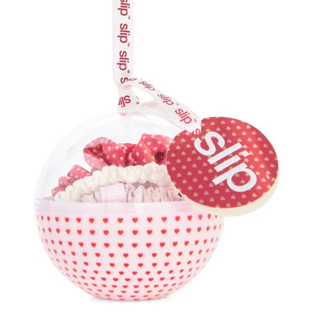 Silk Bauble Hair Tie Scrunchie Set of 3 Valentine’s